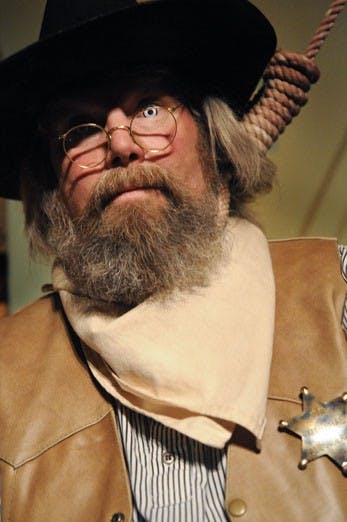 Blake as sheriff Milton Yarberry will perform in 'The Ghost of Milton Yarberry' on Friday at the Magic Juggler Shop.
