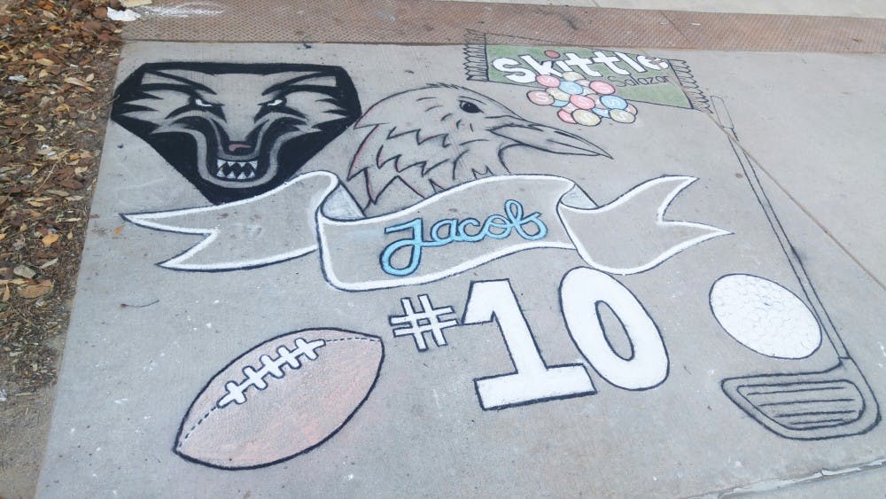 A memorial at Rio Grande High School  made for Jacob Salazar, a UNM student who died in a vehicular manslaughter case in January.