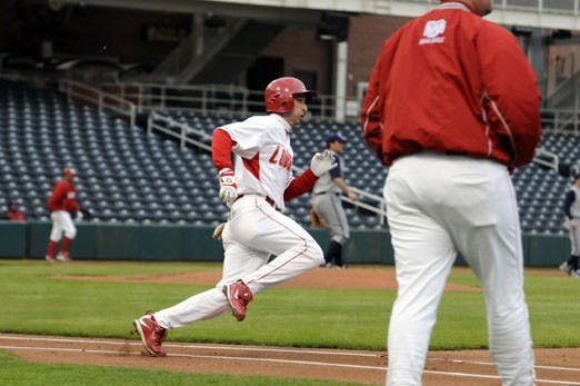 Lead-off batter Mike Brownstein, seen rounding the bases, will have to deal with 100 mph pitches from SDSU's Stephen Strasburg on Friday at Isotopes Park. The consensus is that Strasburg will be the first overall pick in the 2009 MLB Draft.