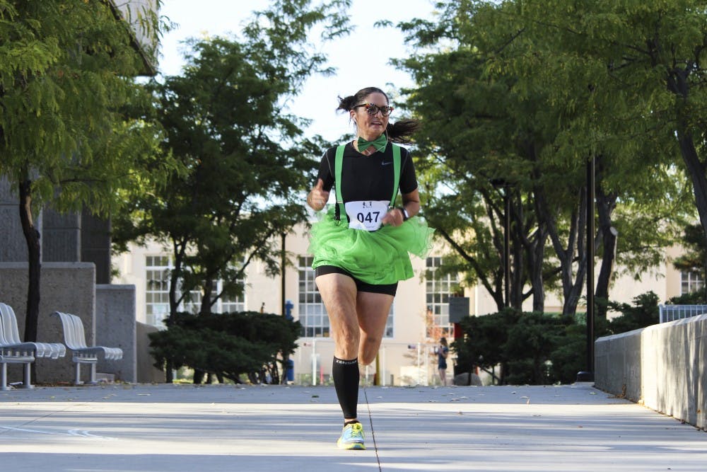 Yvette Vigil participates in the Run Nerds Run! 5k event Saturday, Sept. 10, 2016 at UNM. The annual run was organized to benefit student scholarships for the University of New Mexico School of Engineering.