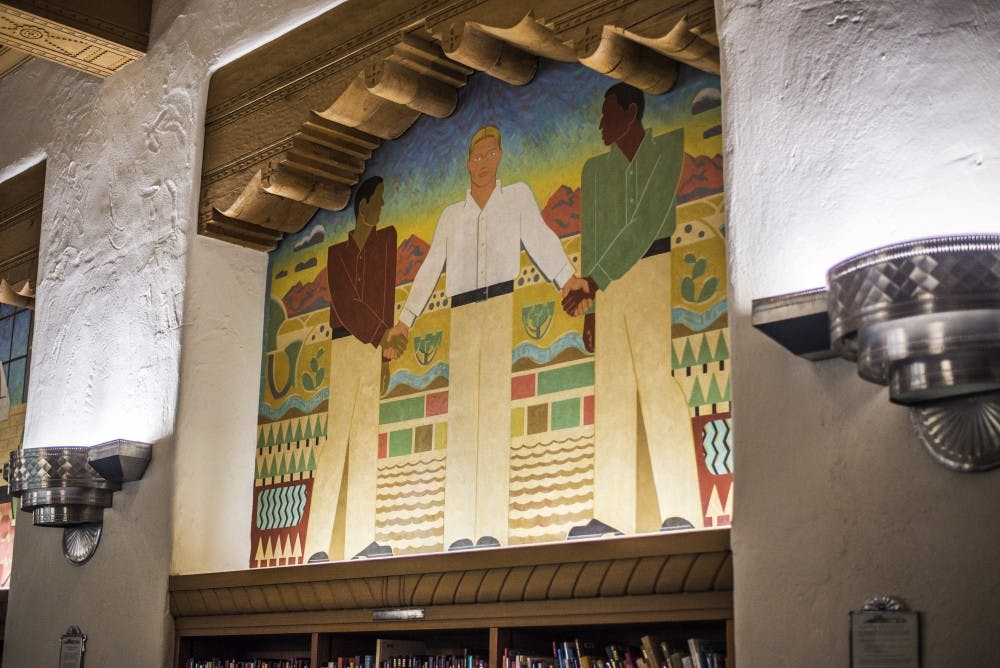 Kenneth Adams' 1939 mural sits in&nbsp;the West Wing of Zimmerman Library. The mural is one of four that has faced&nbsp;scrutiny for having racist undertones.