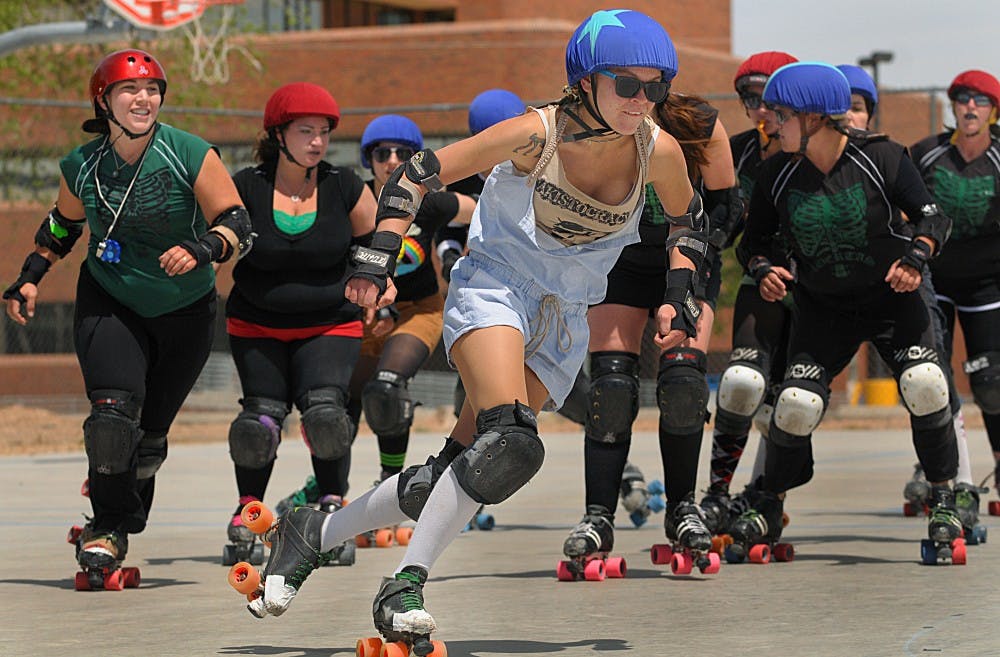 	Amy ‘Brutalitaur the Dinosaur’ Robinson is a jammer for the roller derby team, The Ho Bots. There will be a roller derby season opener Friday, May 15, at the Albuquerque Convention Center. 