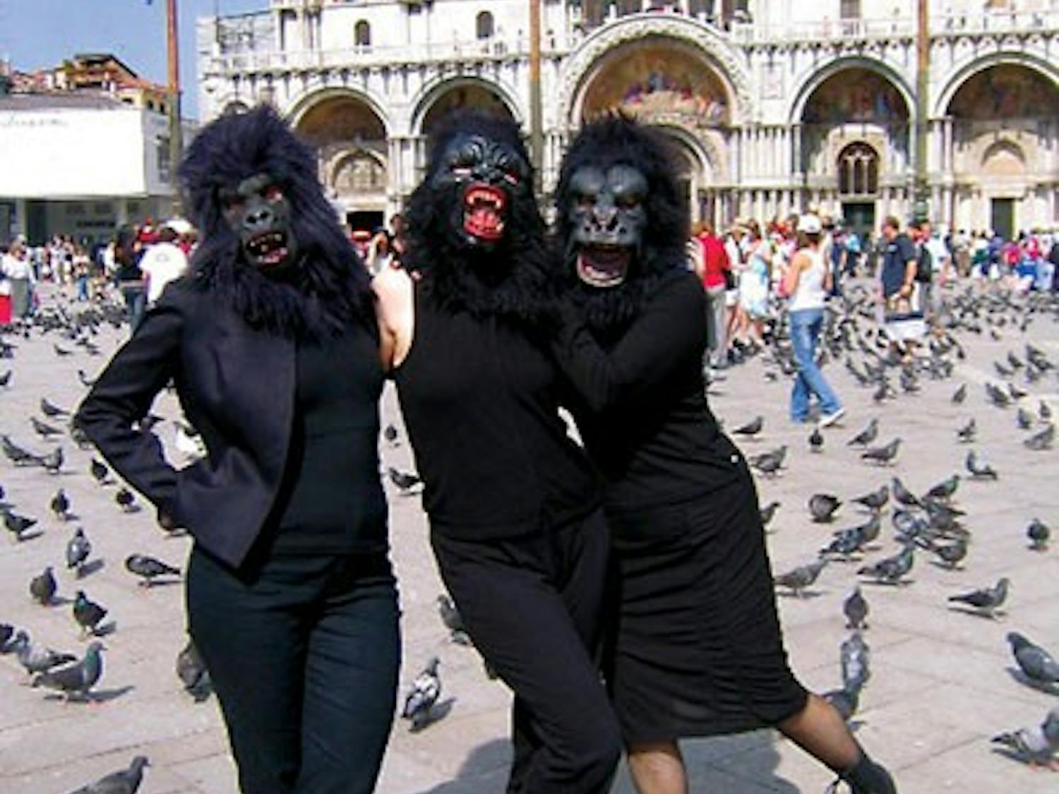 The Guerrilla Girls have performed in gorilla masks to raise awareness about feminist issues for more than 20 years. They will be at the KiMo Theatre on Friday night. 
