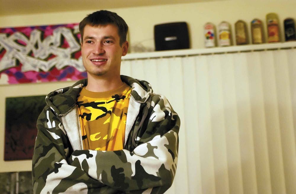 Artist Luke Aiello says music is an inspirational part of his artwork. 