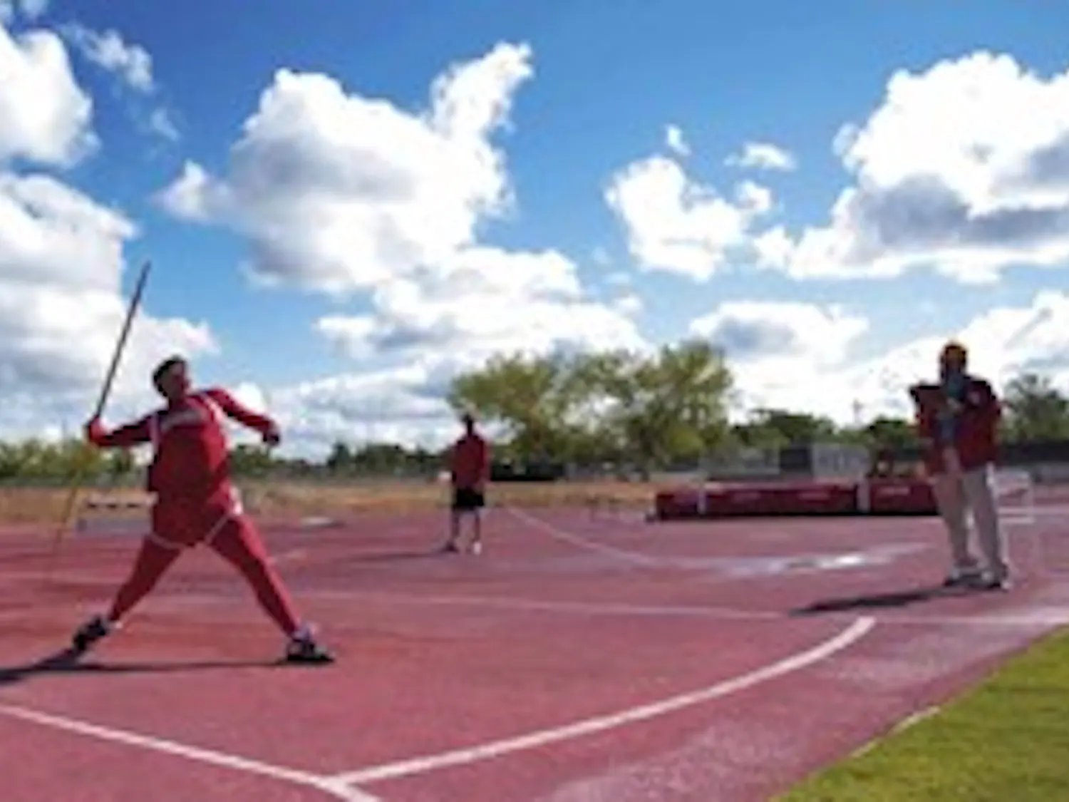 Lobo Anthony Fairbanks throws the javelin during the Don Kirby Memorial Invitational on Saturday at the Great Friends of UNM Track Stadium.