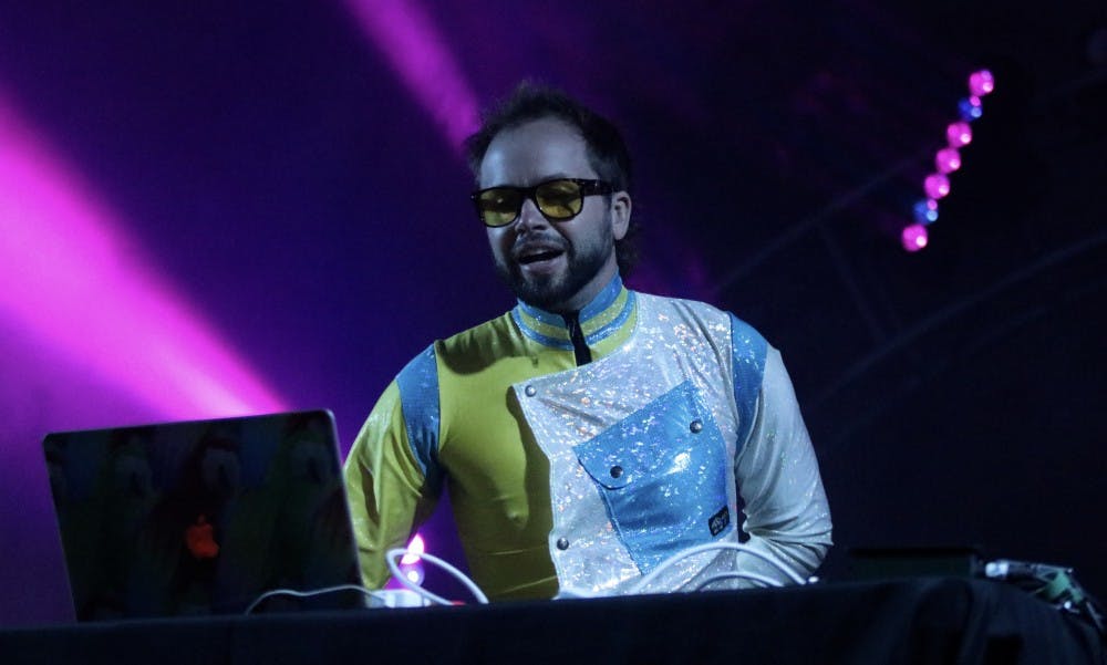 David Sugalski, a.k.a The Polish Ambassador, during a surprise performance on the last day of the Jumpsuit Family Gathering in Taos NM, Oct. 1, 2017