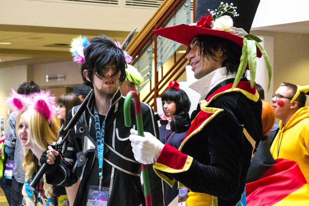 David Mish, right, and Austin Norwood have a conversation during Con-Jikan at the SUB on Nov. 2. Con-Jikan, a local anime convention, has dealt with thefts during its first two years in Albuquerque.