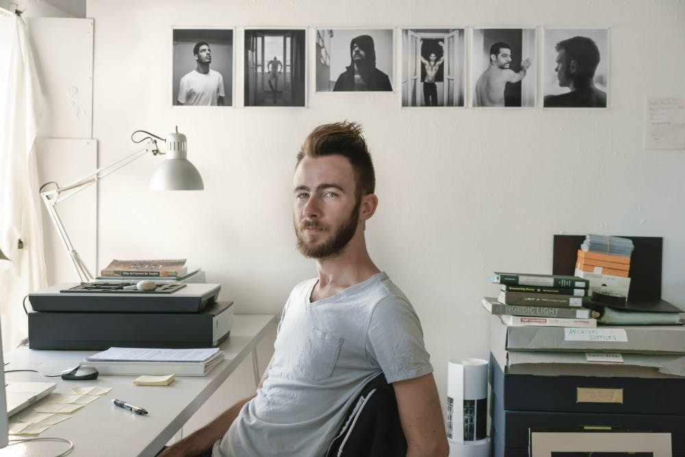 Portrait of Logan Bellew in his Art Annex Grad Studio