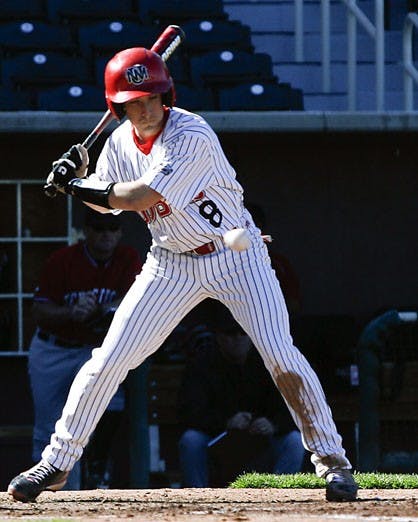 Short stop Mike Brownstein bats during a game against Texas Tech on March 11 at Isotopes Park. The Lobos have lost nine of their last 10 games.