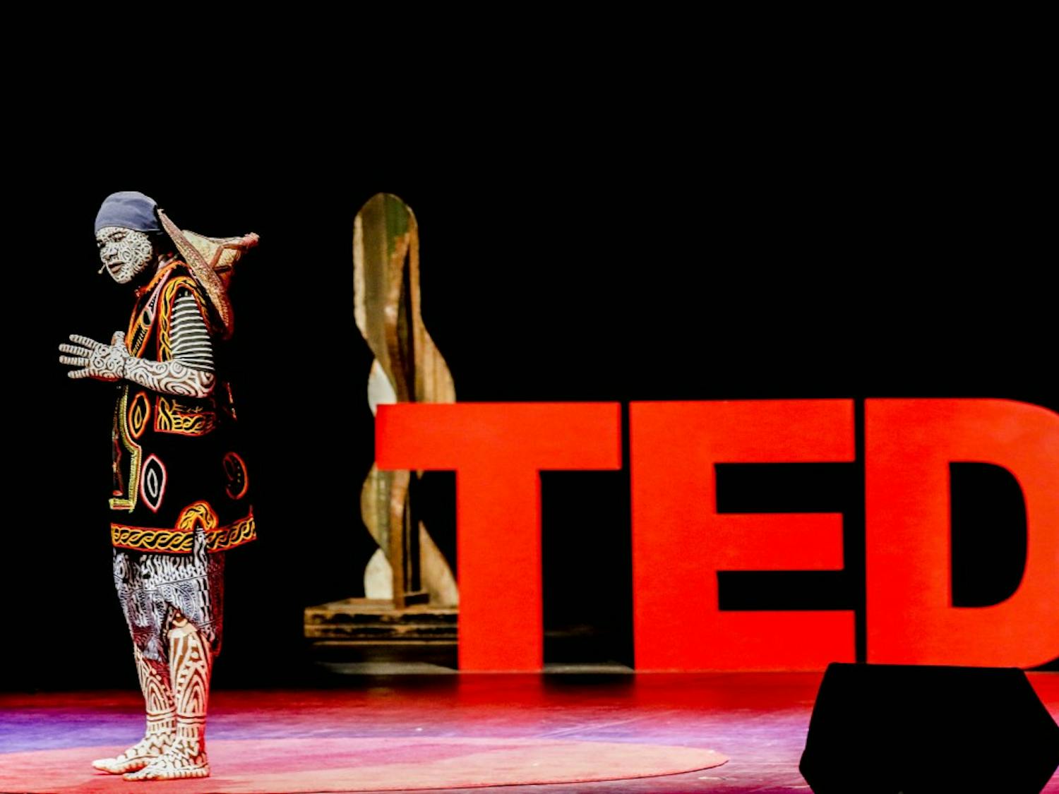 Issa Nyaphage talks about the power art has to save lives on Saturday, Sept. 9, 2017. This year, TEDxABQ 2017 featured 17 speakers ranging from entrepreneurs, scientists, artists and leaders from the community.