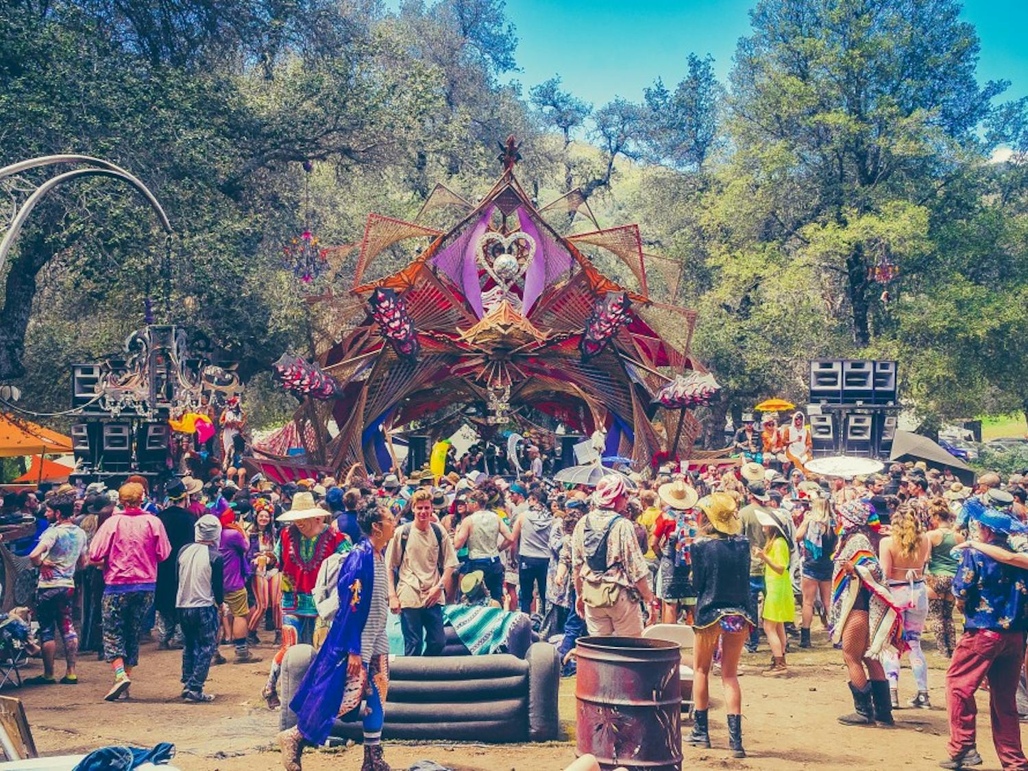 The mainstage during the day at Desert Hearts Music Festival 2017 in Los Cototes Indian Reservation, California.
