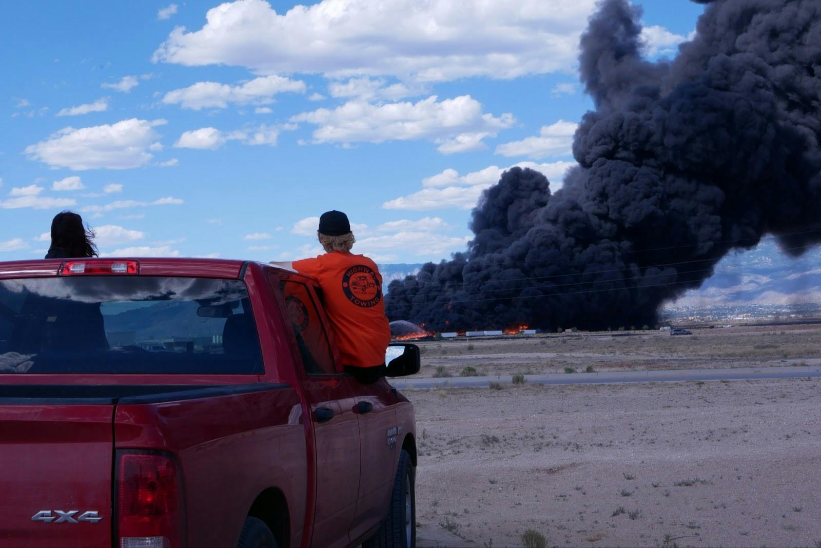 Recycling plant on fire