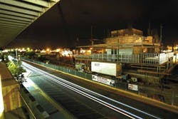A view of George Pearl Hall across from the Cornell Parking Structure on Wednesday.