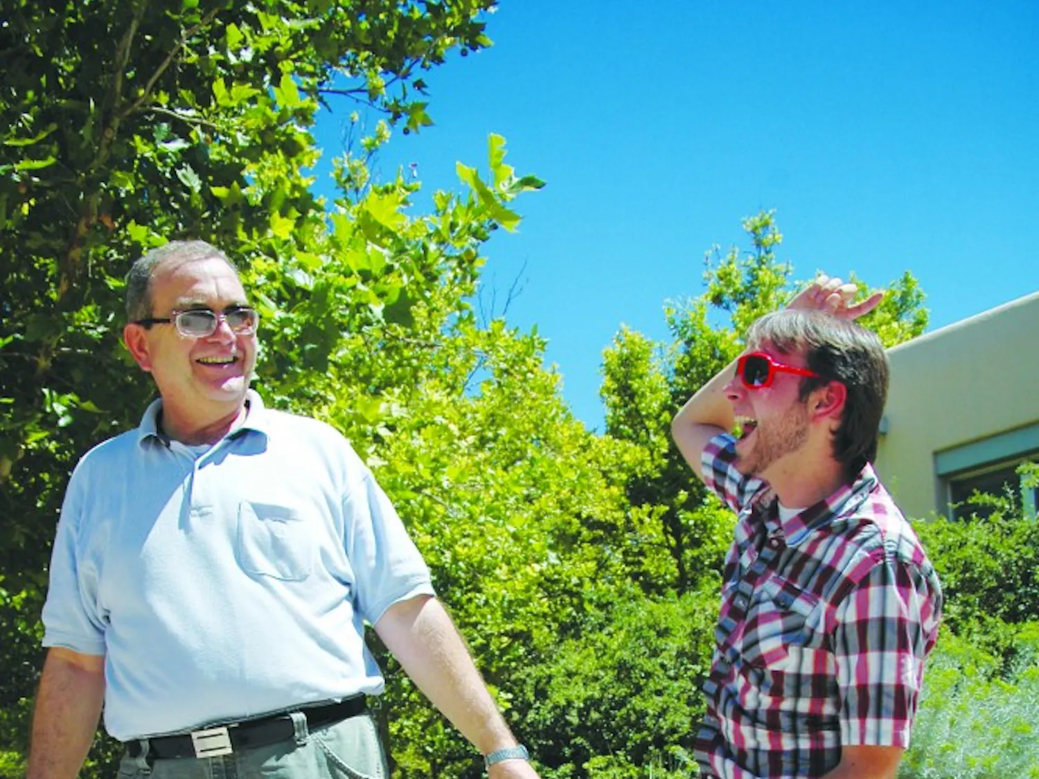 Musician Sam Irons interacts with an unsuspecting pedestrian in his own way. Irons’ crass behavior is nothing unusual, as he frequently emphasizes vulgarity as a theme in his music.