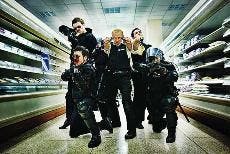 The cast of "Hot Fuzz."