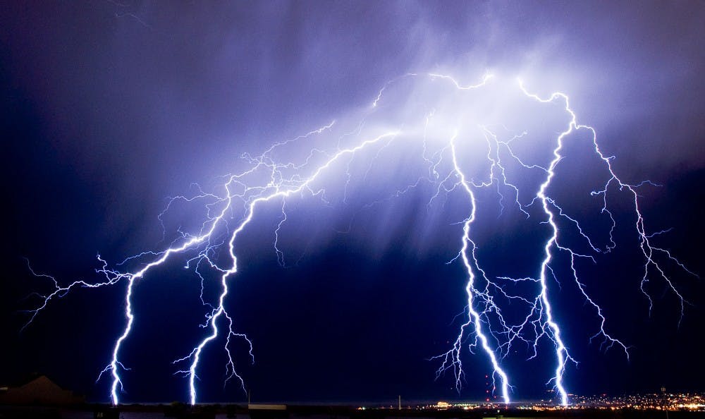 	Lightning touches down over Northwest Albuquerque last summer.