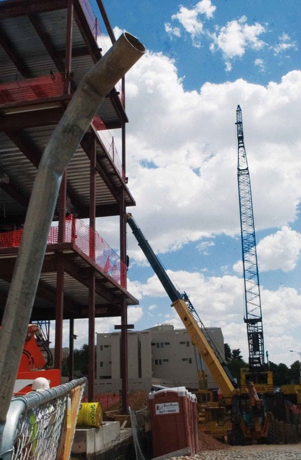 Construction of the Centennial Engineering Center is on schedule and it is expected to open by fall 2008. 