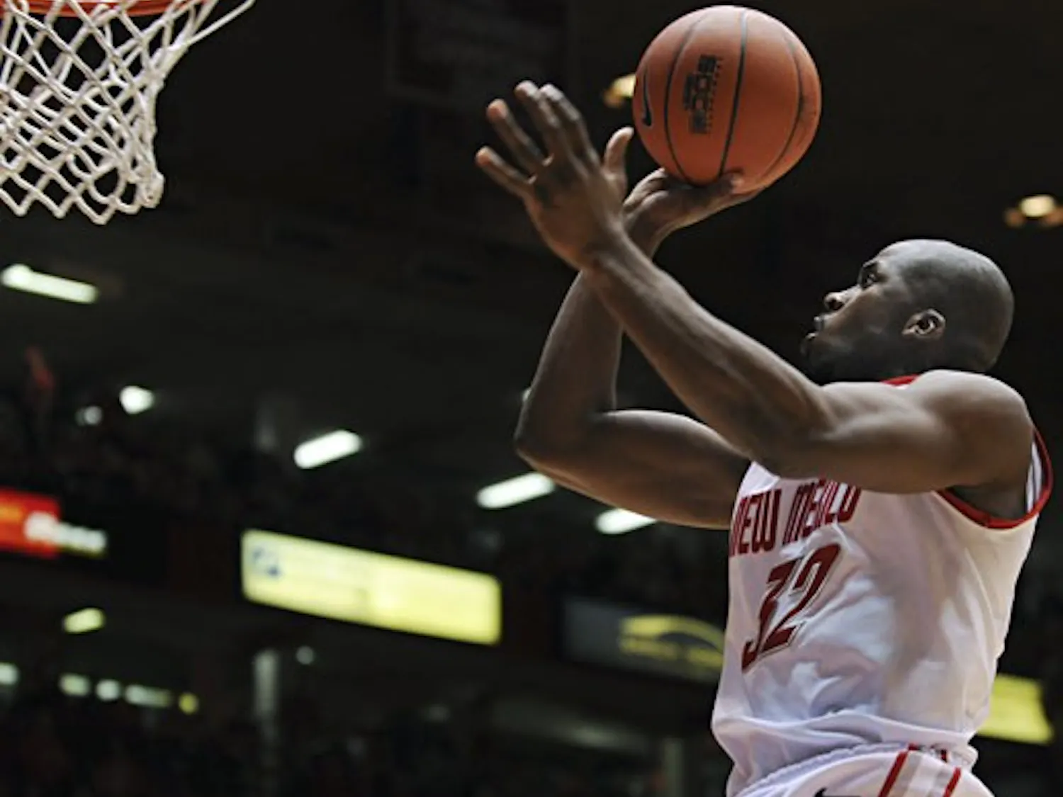 Tony Danridge soars to the hoop against UNLV on Saturday. He had a career-high 26 points.