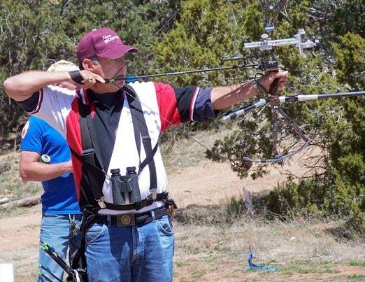Archer Gary Maddux takes aim at the Sandia Crest Bowhunter's range. The group will host a Father's Day shoot June 15. 