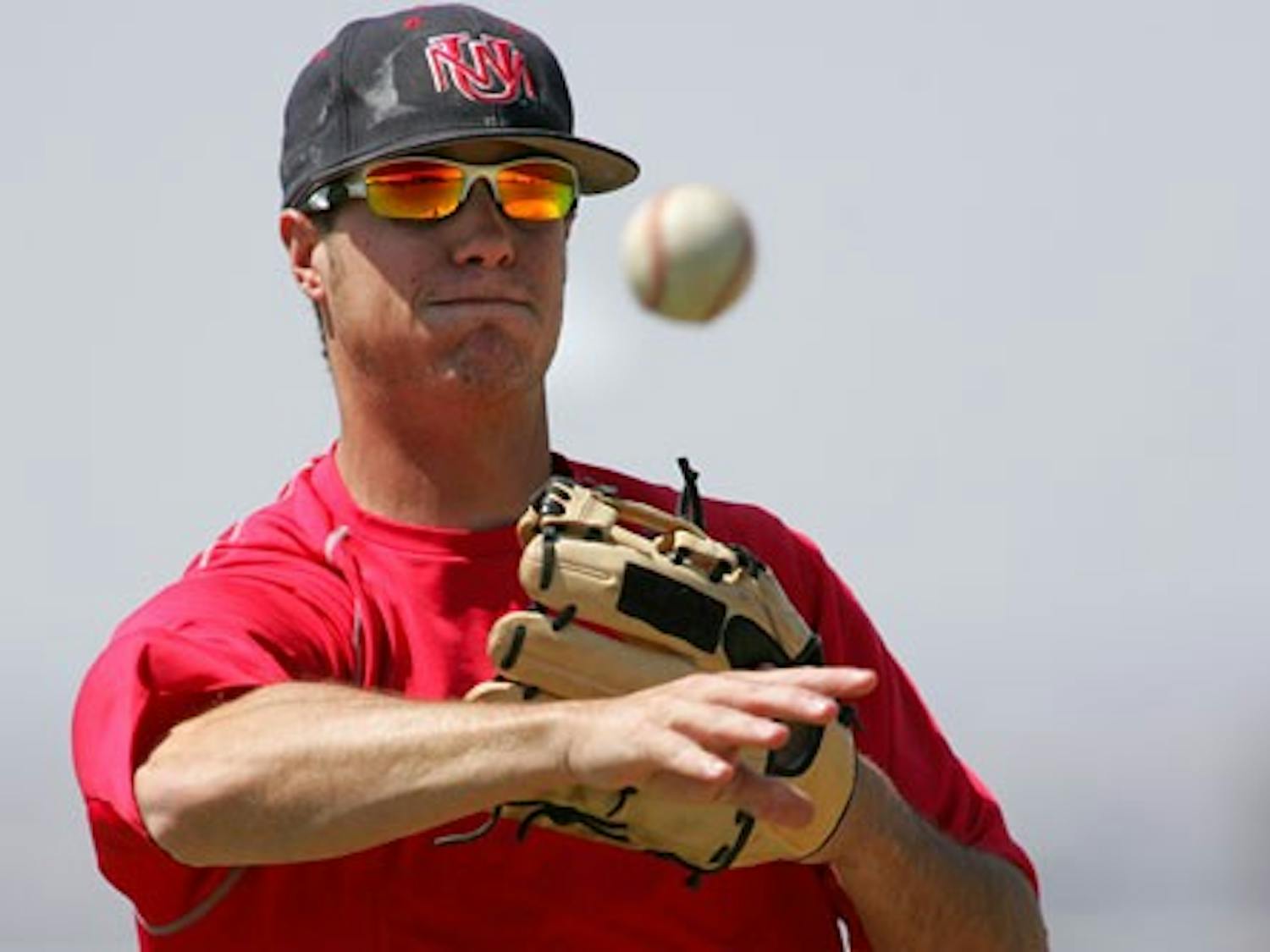 UNM's Dane Hamilton fields a ball during practice Thursday. The Lobos host No. 11 UC-Irvine for a three-game series starting Friday.