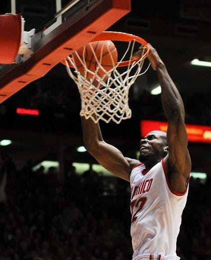 Tony Danridge was sidelined with an injury last season. But on Friday, Danridge didn't appear to be suffering from any lingering effects as he pumped up The Pit crowd with a mix of dunks. 