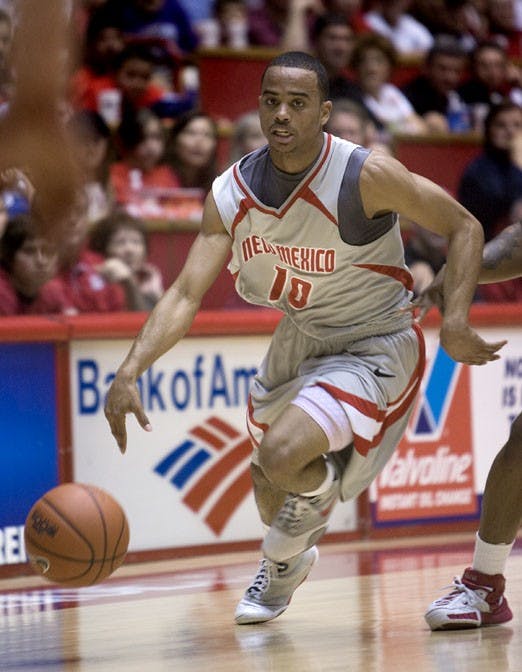 Lobo guard Jamaal Smith drives down the court during UNM's 59-45 win over UNLV on Tuesday. 