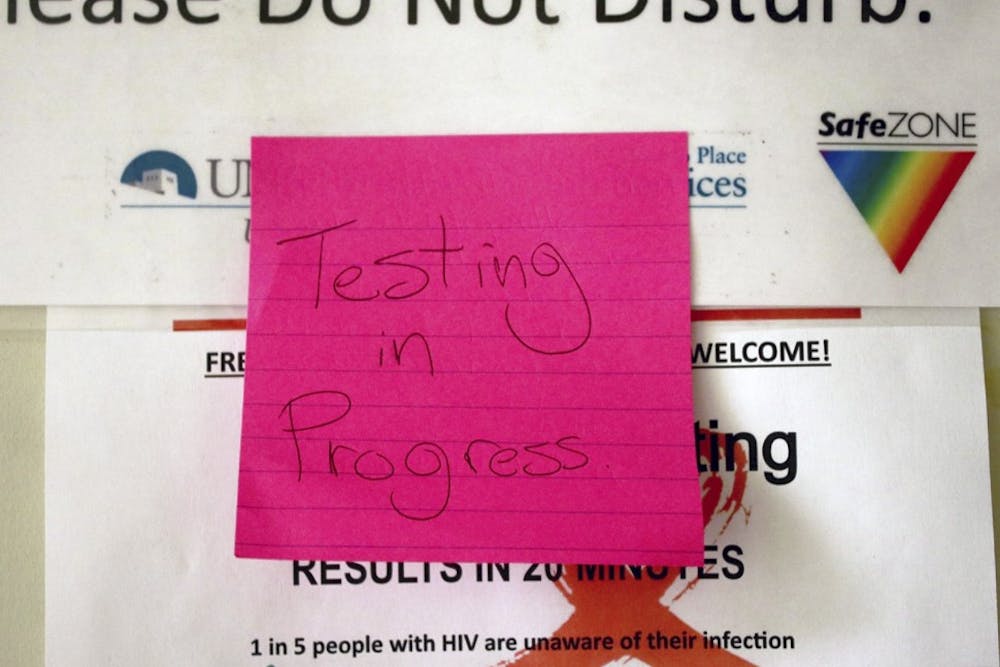 A note is posted on a door at the LGBTQ Resource Center indicating that a Sexually Transmitted Disease test is taking place on Saturday, Feb. 18, 2017. Backgroundchecks.org has placed New Mexico as the the fifth-most sexually diseased state in the U.S.