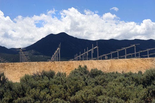Construction is underway on 3,500 solar panels at UNM-Taos. When completed, the branch campus will be the nation's first completely solar-powered community college. 