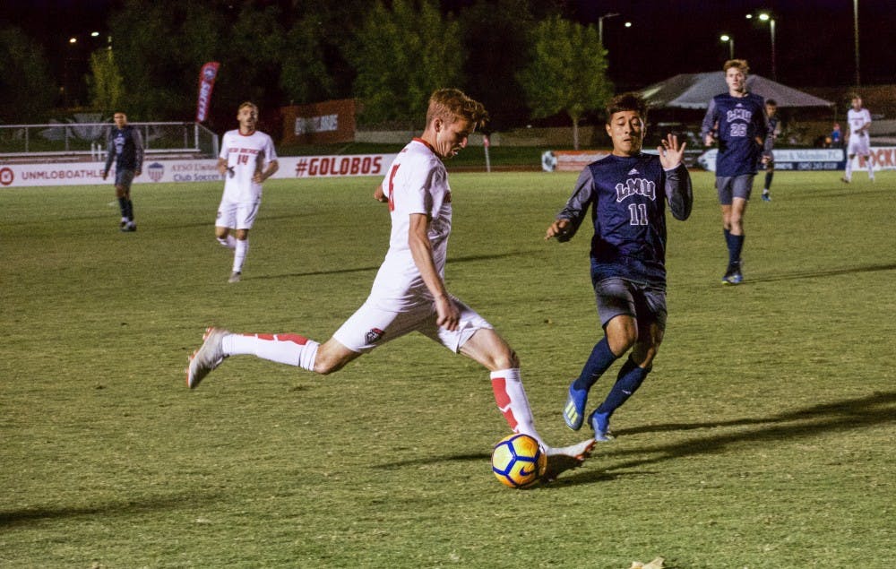 Bailey Letherman (#16) prepares to pass the ball on Tuesday nights game against Loyola Marymount. Lobos lost 1-2
