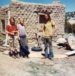 Anonymous hippies at the hippie commune of Sun Farm in Placitas