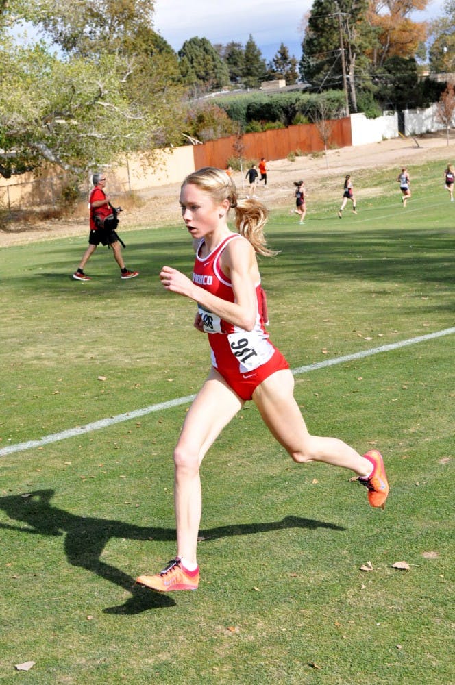 Alice Wright runs at the NCAA Mountain Region&nbsp;Championships Friday, Nov. 14, 2014. The Lobos will look to defend their number one ranking at the Mountain West cross country championships on Saturday.&nbsp;
