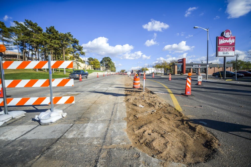 A patch of dirt marks the former median that sat in between both lanes of traffic on Central Avenue near the University of New Mexico. On this elections seasons ballot there will be an advisory question regarding Albuquerque Rapid Transit and whether to vote to end construction of the system.