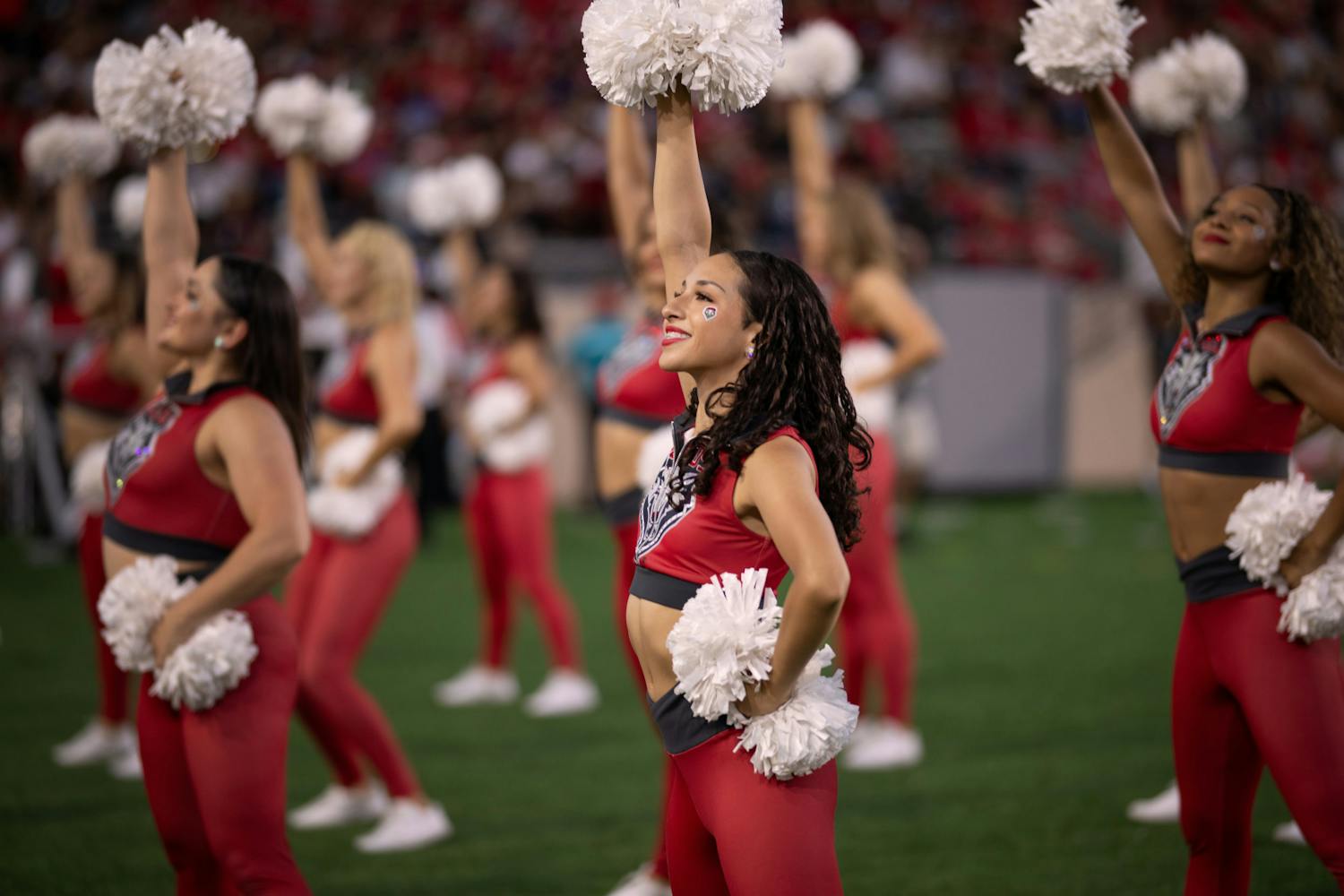 cardinals. The Arizona Cardinals cheerleaders' uniforms