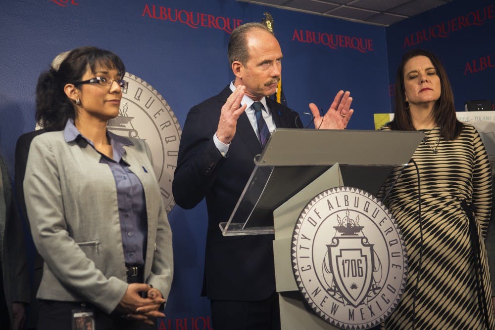 Mayor Richard Berry answers questions during a press conference held Friday morning at City Hall. The conference was held to answer questions about the Albuquerque Rapid Transit system