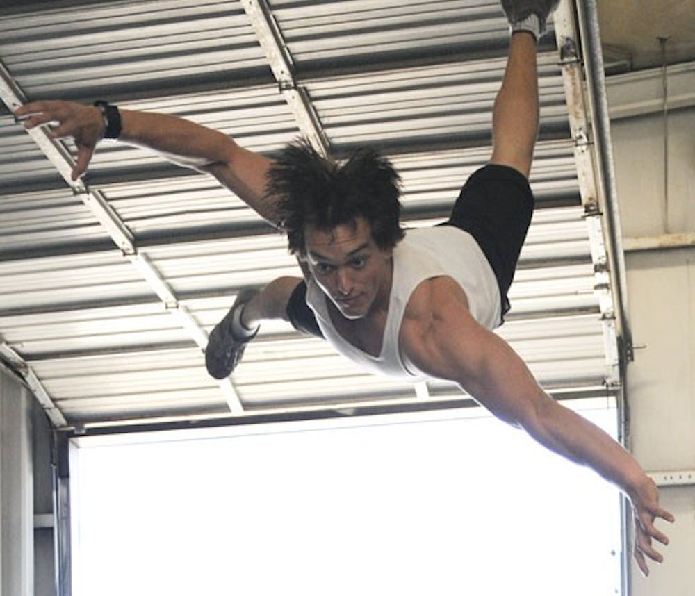 Lucas Leggio at LA Stunts Training Center on Wednesday.