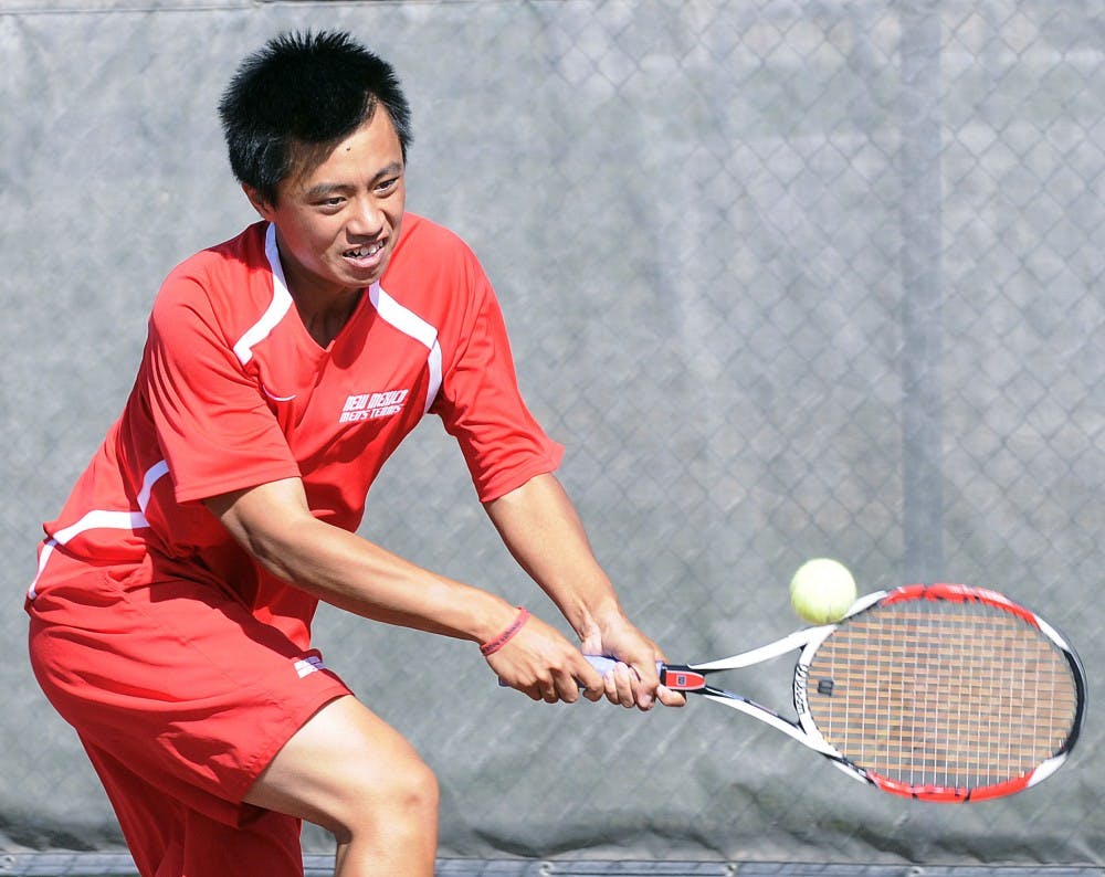 	Carl Ho gets after a backhand in this file photo. The Lobos will look to remain atop the Mountain West Conference, despite entering the spring season with a youthful roster.