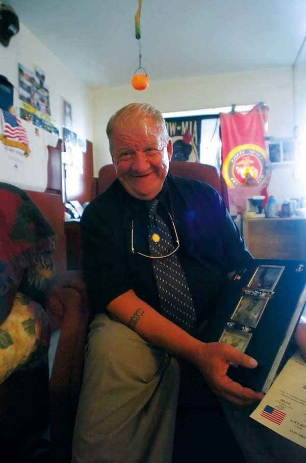 Patrick Baisley, who served in Vietnam, sits in his room at the New Mexico Veterans Integration Center at 6101 Central Ave. N.E. on Tuesday. The center provides homeless veterans services such as housing, food and workforce training.