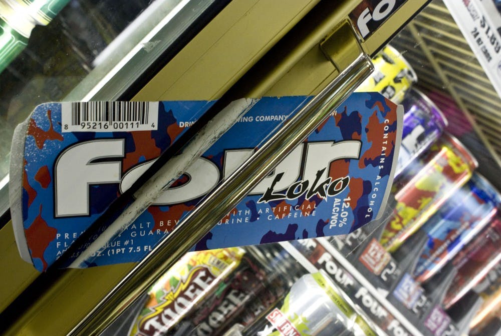 	Four Loko, sold at The Quarters liquor store on Yale Boulevard, is banned in four states because critics contest its mix of malt liquor and energy supplements is deadly. 