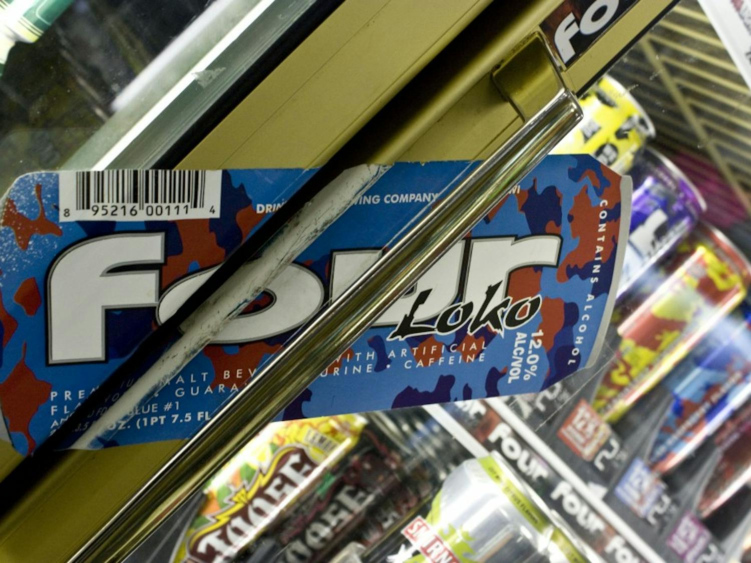 Four Loko, sold at The Quarters liquor store on Yale Boulevard, is banned in four states because critics contest its mix of malt liquor and energy supplements is deadly.