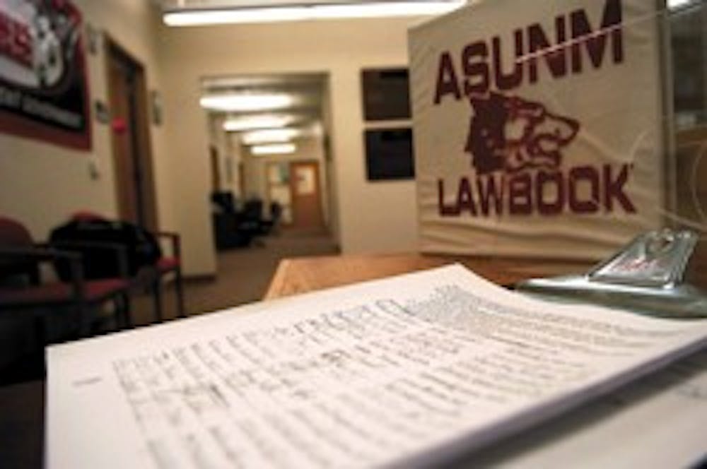 A petition, seen here Monday, aims to get UNM to print catalogs of class schedules again. The petition will be available in the ASUNM office in the SUB. 