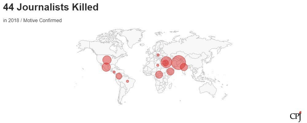 Map courtesy of Committee to Protect Journalists.