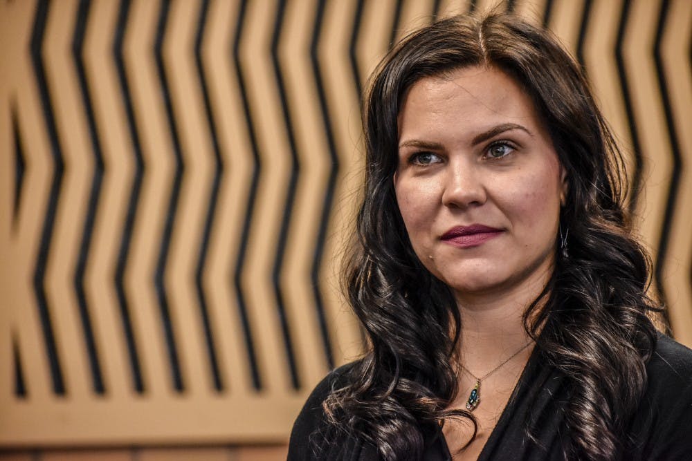 Angela Catena, the incoming title IX coordinator, attends a meet and greet event in Mesa Vista Hall History Commons on Tuesday, Oct. 16.