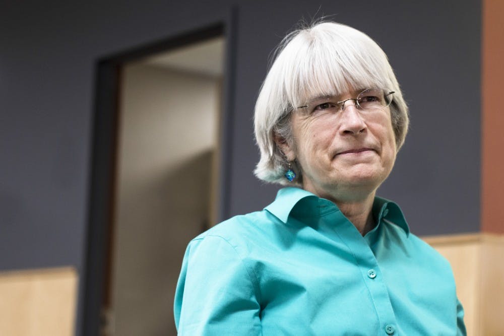 	Patricia Crown, a Distinguished Professor of Anthropology, discusses her archaeological research on Thursday. Crown was elected to membership in the National Academy of Sciences in April.