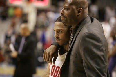 	Dairese Gary leaves the  oor at the HP Pavilion following the Lobos’ loss to the Washington Huskies in San Jose, Calif., on Saturday. Gary will return to the Lobo lineup next year as
a senior.