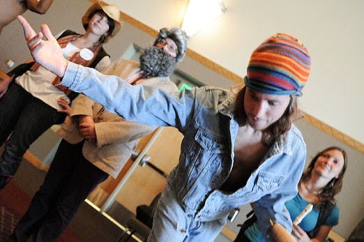 Student Evan Vincent plays Don Schrader in a University Honors program called "Destination Albuquerque."  