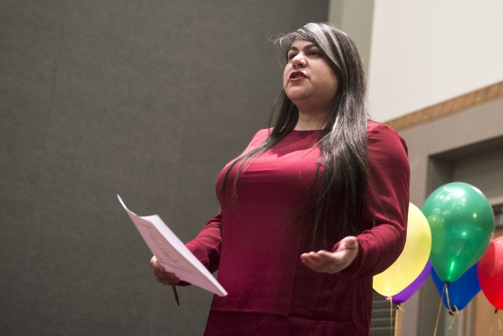 Alma Rosa Silva-Bauelos speaks during a LGBTQ conference&nbsp;November&nbsp;5, 2014.&nbsp;