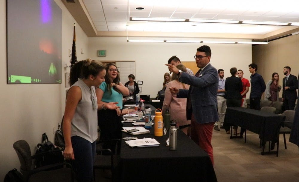 The weekly ASUNM meeting gets underway in the Student Union Building on Sept. 19, 2018.