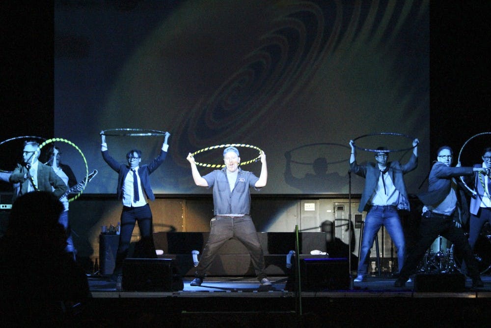 The Dan Band performs for the ninth annual Geek Bowl at the Isleta Resort and Casino on Saturday night. The Geek Bowl, hosted by Geeks Who Drink, featured a pub quiz that attracted contestants from all parts of the country. 