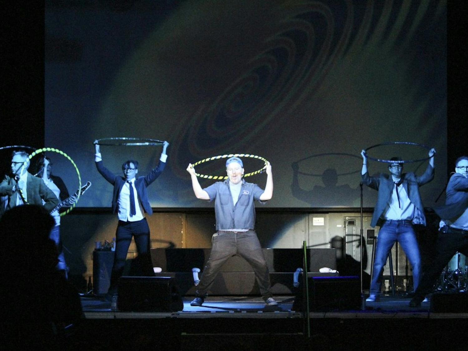 The Dan Band performs for the ninth annual Geek Bowl at the Isleta Resort and Casino on Saturday night. The Geek Bowl, hosted by Geeks Who Drink, featured a pub quiz that attracted contestants from all parts of the country.