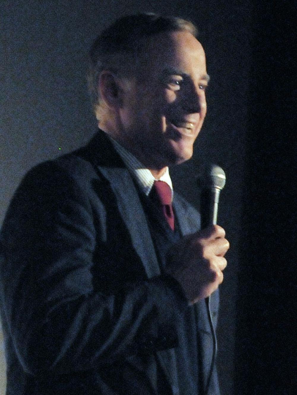 	Howard Dean speaks to UNM students, faculty and staff at the SUB Theater on Tuesday. Dean encouraged the audience to participate in the political process. 